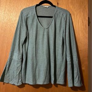 Lucky Brand Bell Bottom Blue Waffle Shirt